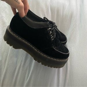 RARE doc marten black velvet AGGY CREEPER platform